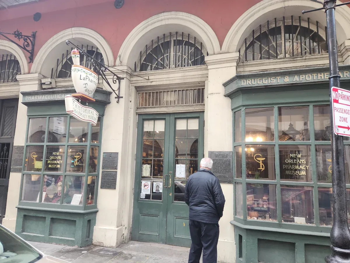 The New Orleans Pharmacy Museum on Chartres Street, a stop on the Witches Brew New Orleans ghost tour